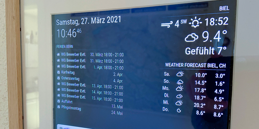 Screenshot of task dashboard project